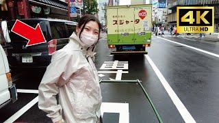 A cute Japanese girl Rie-chan guided me around Asakusa foods by rickshaw Rickshaw in Asakusa Tokyo