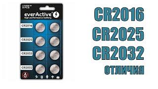 Литиевые батарейки CR2016 CR2025 CR2032 - отличия.