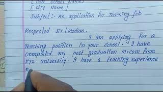 application for the post of teacher application for teaching job  write application for teacher job