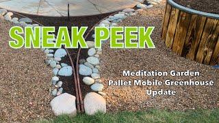 SNEAK PEEK - Meditation Garden with Wood Finished Stock Tanks  Pallet Mini Mobile Greenhouse