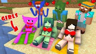 Monster School  Girls and Boys Summer Vacation - Love Adventure Story - Minecraft Animation