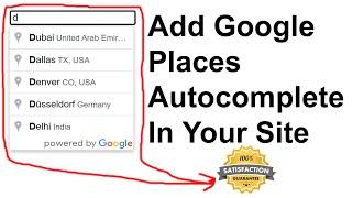 How To Add Google Places Autocomplete Text Box In Website Using jQuery and JS  Google Autocomplete