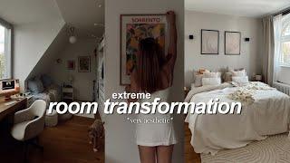 EXTREME ROOM TRANSFORMATION *very aesthetic* bedroom & office edit