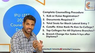 IPU LEET 2023 COMPLETE COUNSELLING DETAILS FOR DIPLOMA STUDENTS CUTOFFSSEATSREGISTRATIONDOCUMENTS