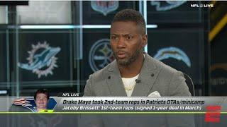 ESPN NFL LIVE  Ryan Clark HAPPY Drake Maye Getting 2nd Team Reps For New England Patriots Is GREAT