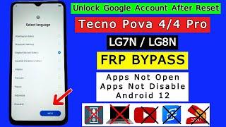Tecno Pova 44 Pro Frp Bypass Android 12  Tecno LG7NLG8N Google Account Bypass Without PC