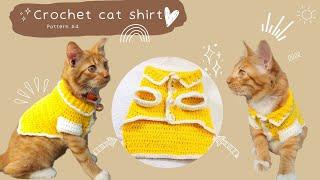 cara merajut baju kucing mudah & cepat  Kemeja kucing rajut