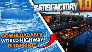 The MEGA Train Highway Blueprints in Satisfactory 1.0