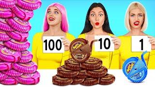 100 Layers Food Challenge   Chocolate vs Bubble Gum by Turbo Team