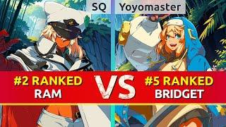 GGST ▰ SQ #2 Ranked Ramlethal vs Yoyomaster #5 Ranked Bridget. High Level Gameplay