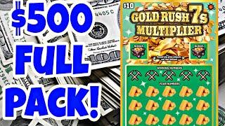 $10X50 GOLD RUSH  FULL PACK  MD LOTTERY SCRATCH OFF TICKETS #scratchers