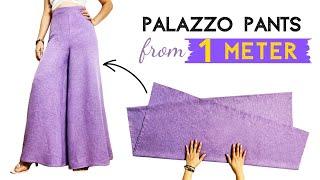 Very Easy Palazzo Pants Cutting and Stitching from Only 1 Meter  Loyce DIY sewing