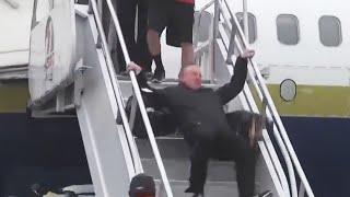 Republican who mocked Biden falling falls down the stairs