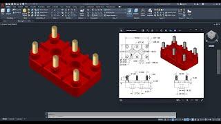 AutoCAD 3D 3D Modeling How to drawing motor terminal block Autodesk sketches