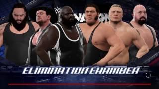 WWE 2K17 Brock VSBig ShowMarkBraunAndréUndertaker 6-Man Elimination Chamber Match