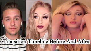 Beautiful Male To Female Transition Timeline  Trans Makeup Transformation  Trans Studio