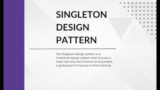 Java Design Pattterns and Singleton Pattern #javadesignpatterns  #singleton