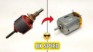 How to Upgrade DC Motor To 8X Speed  DC Motor Hacks