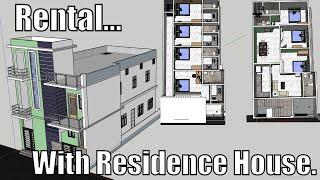 24X45  Rental With Residence House Plan #oyorooms