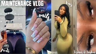 $800 MAINTENANCE VLOG Lashes brows wax hair fresh set jelly pedi and MAC Sephora haul