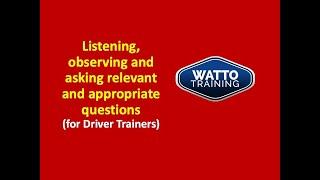 Listening observing and asking relevant and appropriate questions