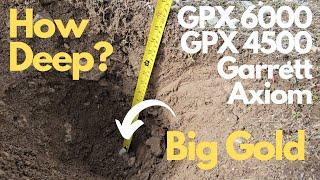 Large Gold  Garrett Axiom vs Minelab GPX 6000 vs GPX 4500