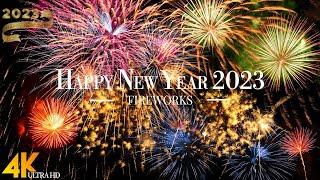 Happy New Year 2023 4K - Firework Sound  Colorful Firework Display with Real Sound  Countdown 2023