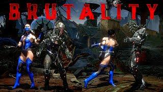 MK11 All Kitana Brutalities Fatalities Friendship Fatal Blow & Ending