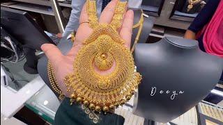 Kalyan Jewellers 22k Gold Short Long Necklace Designs With PriceTemple Necklace DesignsDeeya
