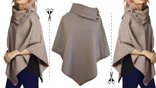 Very easy Cutting and sewing a cape  Step by step sewing tutorial for beginners