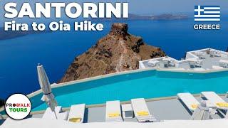 The Beautiful Island of Santorini - 7.5 mile12km Hike - 4K - with Captions