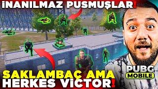 SAKLAMBAÇ ama HERKES VİCTOR ? İNANILMAZ PUSMUŞLAR ? PUBG Mobile Saklambaç