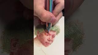 How to draw faces with only a 4 color ballpoint pen ️ #art #viral #shorts