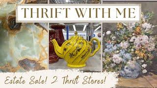 THRIFT WITH ME IN NEW JERSEY for HOME DECOR  My First Estate Sale & 2 Thrift Stores