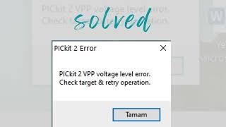 PICkit 2 VPP voltage level error. ERROR