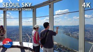 Seoul Sky Observatory Walking Tour - Lotte World Tower South Korea 4K 서울스카이 ソウルスカイ