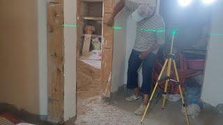 How to take a floor level measurement for installing ceramic tiles