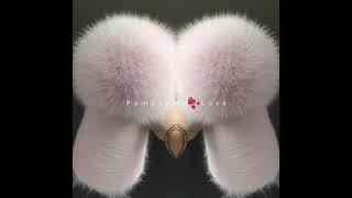 Помпоны Натуральный финский песец альбинос Розовый жемчуг