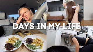 VLOG crying about life starting acotar thoughts organizing clip in extensions cooking & MORE