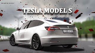 Tesla Model S Driving With Steering Wheel  City Car Driving