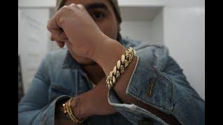 15MM Yellow Gold Miami Cuban Curb Link Bracelet STORYSIZINGON WRIST REVIEW  Ariel Rosado