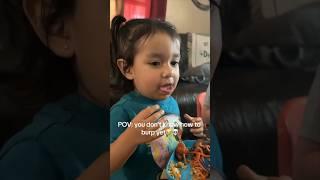 This little girl trying burp is too funny 
