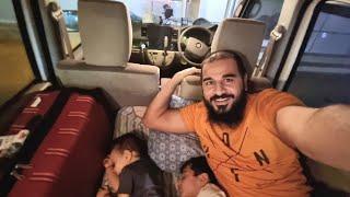 Sleeping in car at Highway  Day 1  Karachi to Kashmir road trip with family  Mustafa Hanif BTS