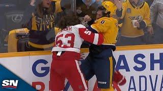 Predators Filip Forsberg Red Wings Mortiz Seider Fight in Battle of Unexpected Combatants