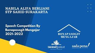 Bonapasogit Mengajar Speech Competition by Nabila Alifa Berliani STP SAHID Surakarta