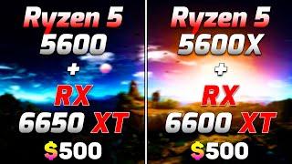 R5 5600 + RX 6650 XT vs R5 5600X + RX 6600 XT  Which is Better Combo for Gaming at the Same Price?