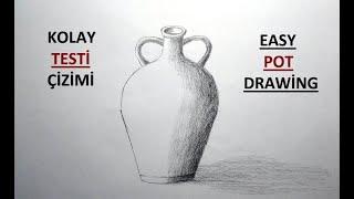 EASY POT DRAWING  HOW TO DRAW STEP BY STEP POT  Pencil Drawing OBJECT DRAWING - POT