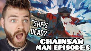 NOOO WHAT THE F... HAPPENED?  CHAINSAW MAN EPISODE 8  New Anime Fan  REACTION