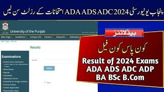 PU ADA ADS ADC 2024 Exams Result  Result of BA BSc B.Com 2024 Exams  Punjab University