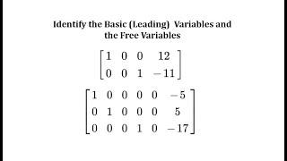 Determine Basic Leading Variables and Free Variables Given a Matrix in RREF